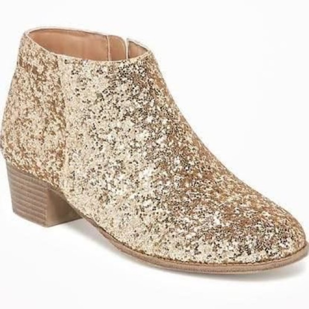 Girls Gold Glitter Boots SZ 4
